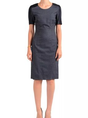 Hugo Boss Women's "Dirusa3" Wool Short Sleeves Pencil Dress Sz 10/ IT 46